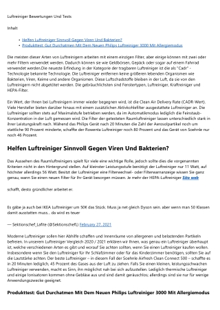 Aktivkohle Luftreiniger - Eine Übersicht - Jetzt informieren