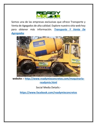 Transporte Y Venta De Agregados Online