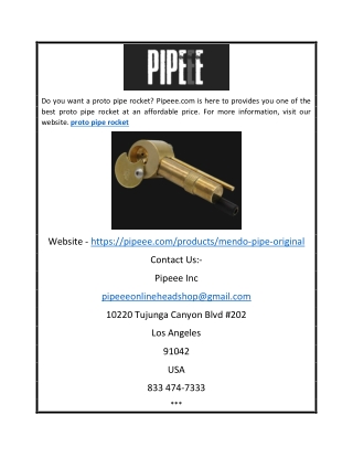 Proto pipe rocket | Pipeee.com