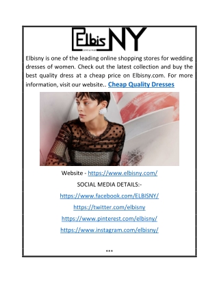 Cheap Quality Dresses | Elbisny