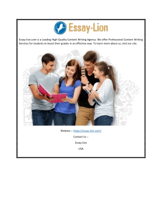 Professional Content Writing Service Provider | Essay-lion.com