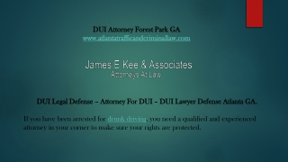 DUI Attorney Forest Park GA