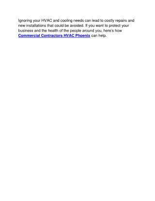 Commercial Contractors HVAC Phoenix
