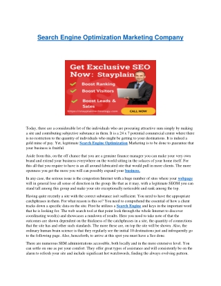 Search Engine Optimization Marketing Company