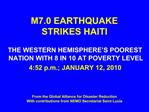 M7.0 EARTHQUAKE STRIKES HAITI