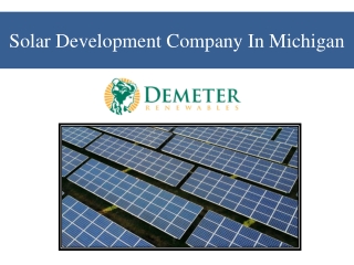 Solar Development Company In Michigan