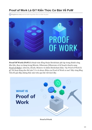 Proof of Work Là Gì? Kiến Thức Cơ Bản Về PoW