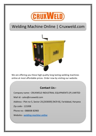 Welding Machine Online | Cruxweld.com