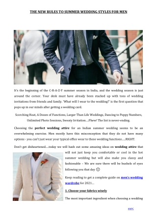 A COMPLETE MEN’S GUIDE TO WEDDING ATTIRE FOR 2021