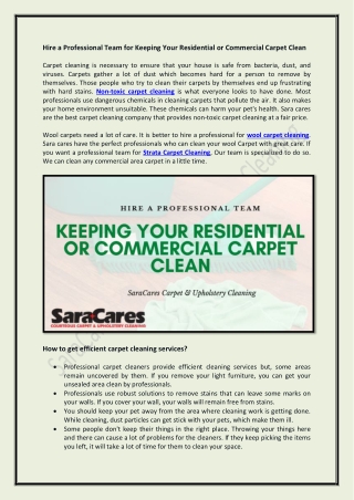 Non-Toxic Carpet Cleaning
