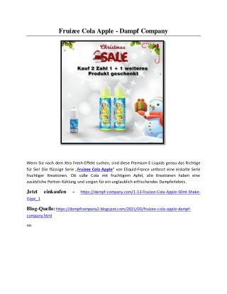 Fruizee Cola Apple - Dampf Company