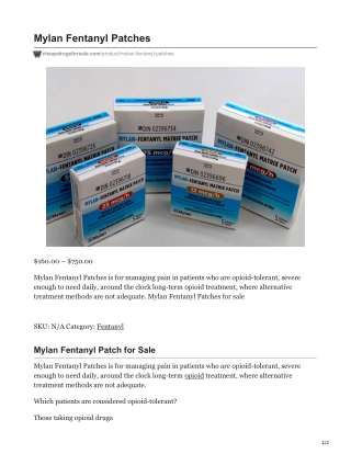 Mylan Fentanyl Patch for Sale