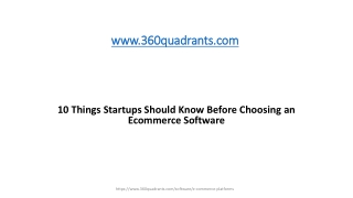 10 Things Startups Should Know Before Choosing an Ecommerce Software