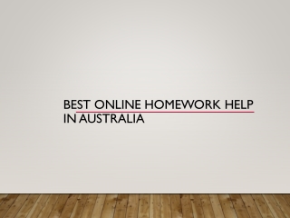 Best Online Homework Help in Australia