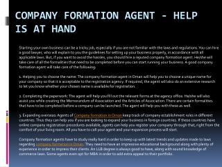 Company Formation Agent - Help is at Hand