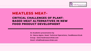 Critical challenges of Plant-Based Meat Alternatives in New Food Product Development