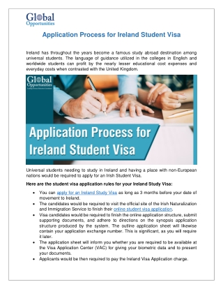 Application Process for Ireland Student Visa
