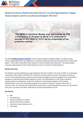 Medical Cyclotron Market