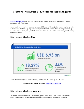 5 Factors That Affect E-invoicing Market's Longevity