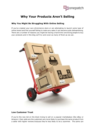 Why Your Products Aren’t Selling