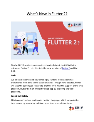 What’s New in Flutter 2?