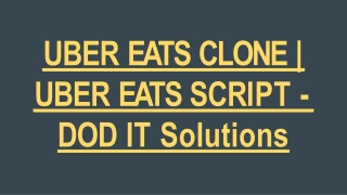 UBER EATS CLONE | UBER EATS SCRIPT - DOD IT Solutions
