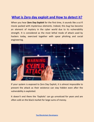 What is Zero day exploit and How to detect it?