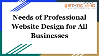 Needs of Professional Website Design for All Businesses