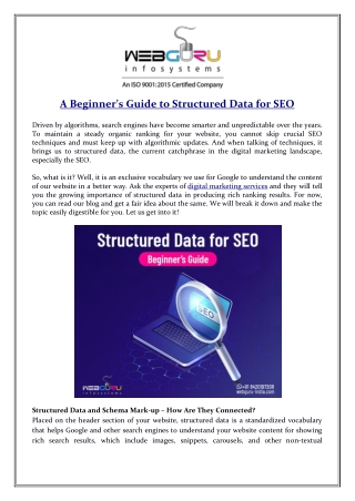 A Beginner’s Guide to Structured Data for SEO