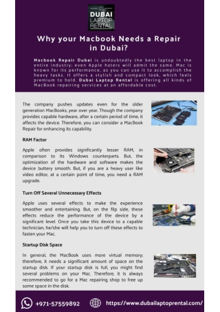 Why your Macbook Needs a Repair in Dubai?