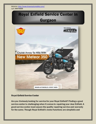 Royal Enfield Service Center in Gurgaon - Brawn Automobiles