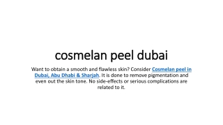 cosmelan peel dubai