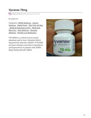 Vyvanse 70mg