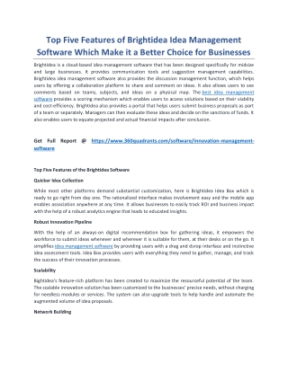 Features of Brightidea Idea Management Software Which Make it a Better Choice for Businesses