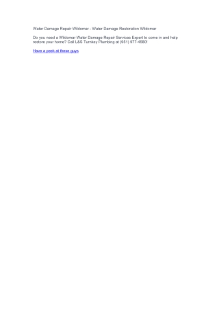 Water Damage Repair Wildomar - Water Damage Restoration Wildomar