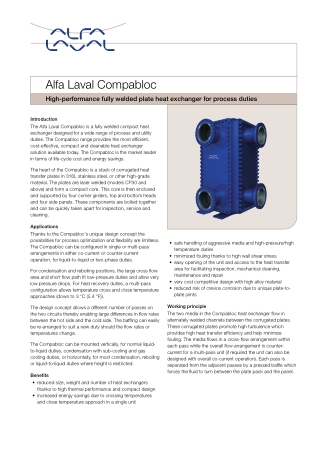 Alfa Laval Compabloc - High-performance fully welded plate heat exchanger for process duties