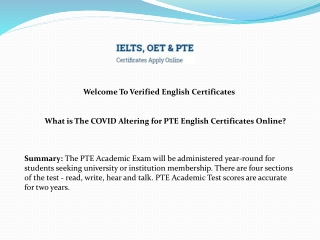 Information About PTE Certificates Online