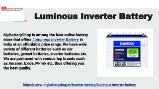 Top Rated Luminous Inverter Battery