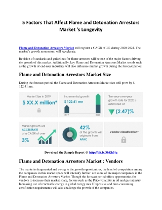 5 Factors That Affect Flame and Detonation Arrestors Market 's Longevity