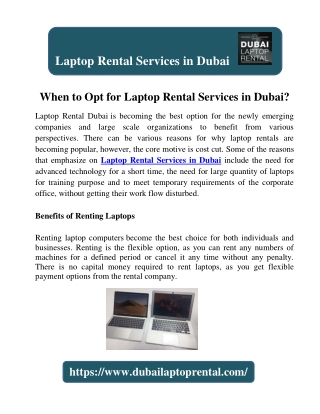 When to Opt for Laptop Rental Services in Dubai?