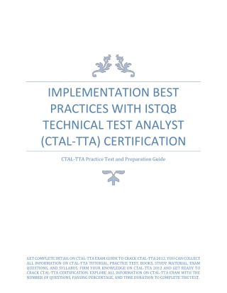 Implementation Best Practices with ISTQB Technical Test Analyst (CTAL-TTA) Certification