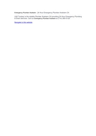 Emergency Plumber Anaheim - 24 Hour Emergency Plumber Anaheim CA