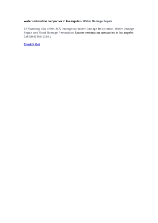water restoration companies in los angeles - Water Damage Repair