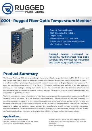 0201 Fiber Optic Temperature Monitoring | Rugged Monitoring