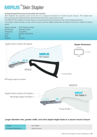 MIRUS Skin Stapler Brochure