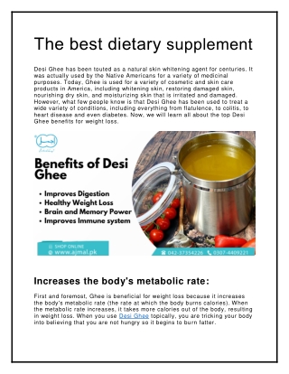 The best dietary supplement(Desi ghee)