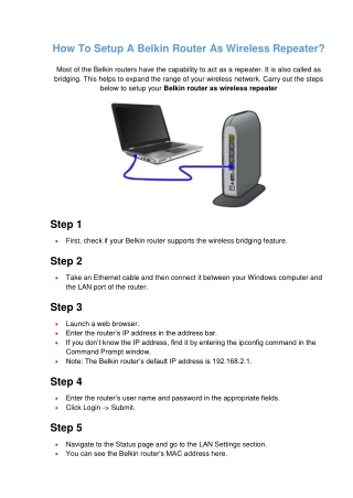 How To Use Belkin Router As A Repeater? | Easy Steps