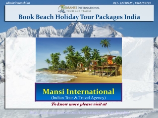 Book Beach Holiday Tour Packages India