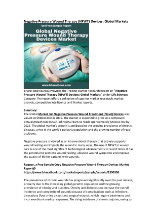 Global Negative Pressure Wound Therapy Devices Market Research