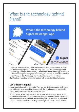 What is the technology behind Signal?